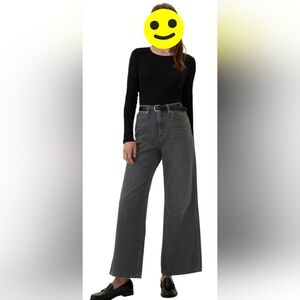 Cropped Wide-Leg High Rise Jeans (Shorter Version)